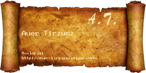 Auer Tirzusz névjegykártya